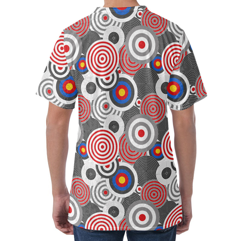 Bullseye Target Pattern Print Men's Velvet T-Shirt