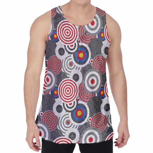 Bullseye Target Pattern Print Men's Velvet Tank Top