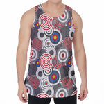 Bullseye Target Pattern Print Men's Velvet Tank Top