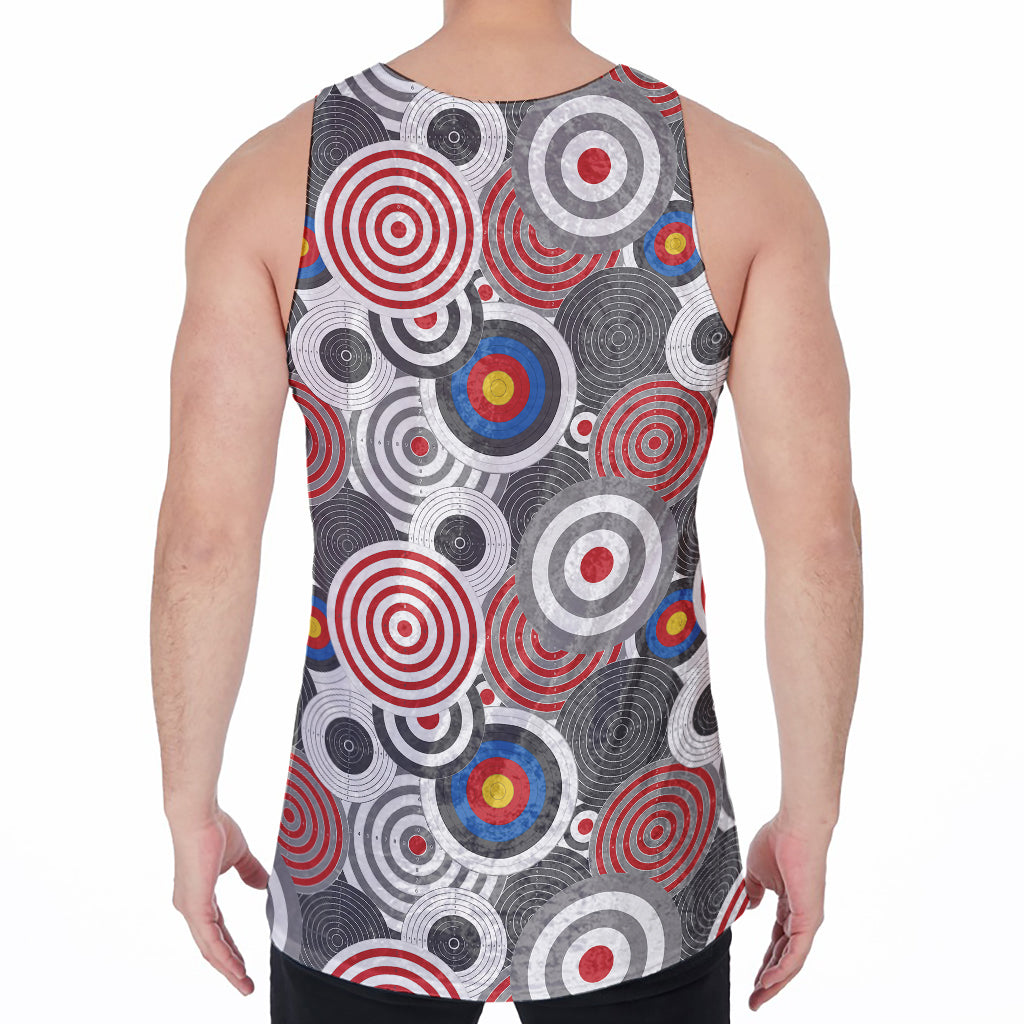 Bullseye Target Pattern Print Men's Velvet Tank Top