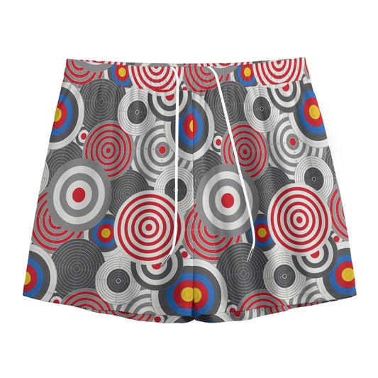 Bullseye Target Pattern Print Mesh Shorts