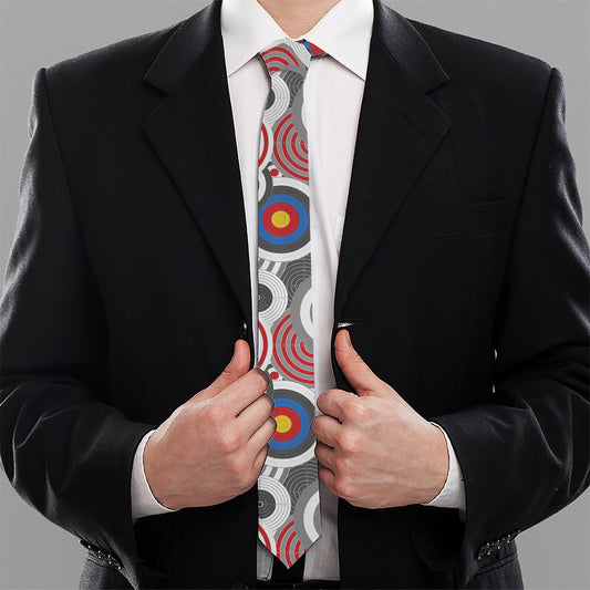 Bullseye Target Pattern Print Necktie