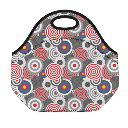 Bullseye Target Pattern Print Neoprene Lunch Bag