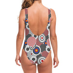 Bullseye Target Pattern Print One Piece Swimsuit