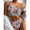 Bullseye Target Pattern Print One Shoulder Bikini Top