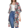 Bullseye Target Pattern Print Open Front Beach Cover Up