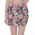 Bullseye Target Pattern Print Pencil Mini Skirt