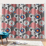 Bullseye Target Pattern Print Pencil Pleat Curtains