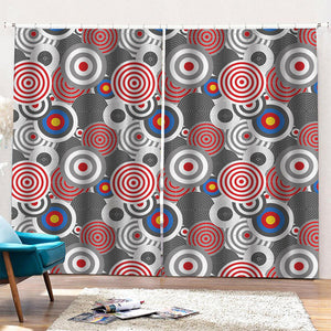 Bullseye Target Pattern Print Pencil Pleat Curtains