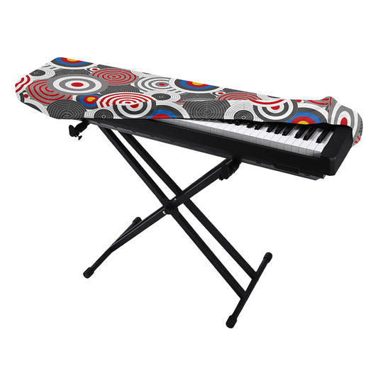 Bullseye Target Pattern Print Piano Keyboard Cover