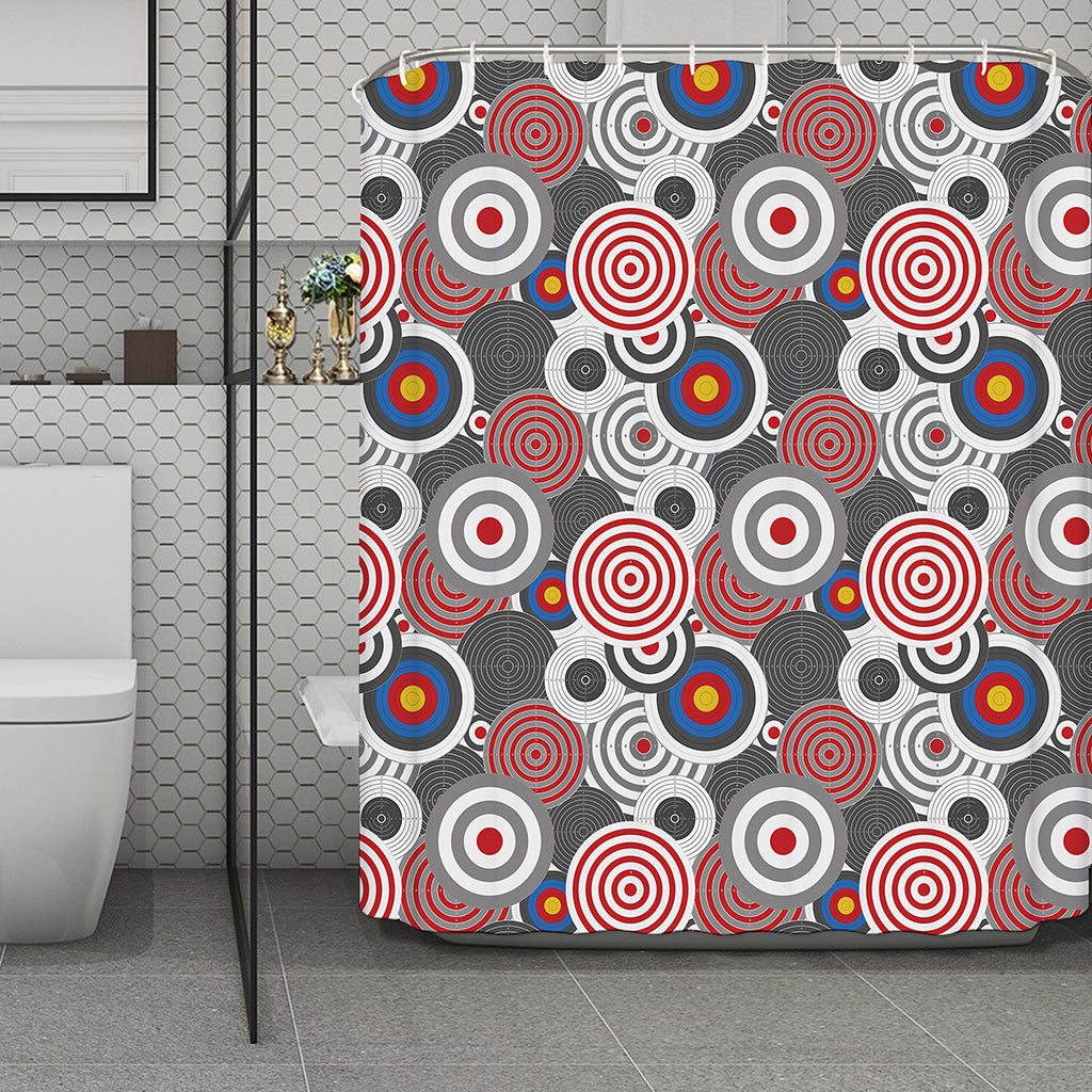 Bullseye Target Pattern Print Polyester Shower Curtain