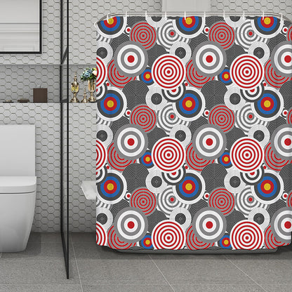 Bullseye Target Pattern Print Polyester Shower Curtain