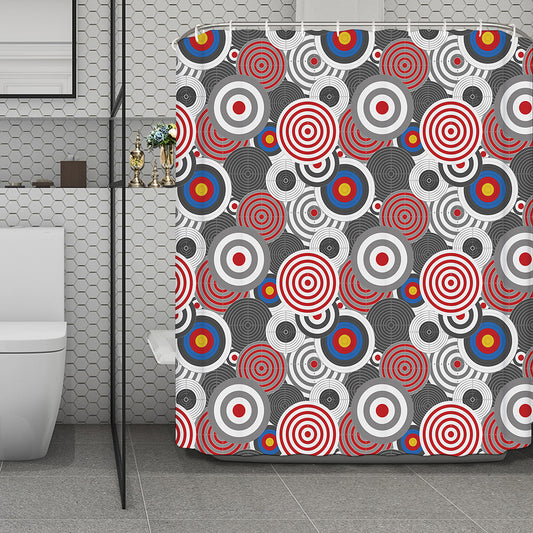 Bullseye Target Pattern Print Polyester Shower Curtain