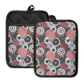 Bullseye Target Pattern Print Pot Holders With Pocket