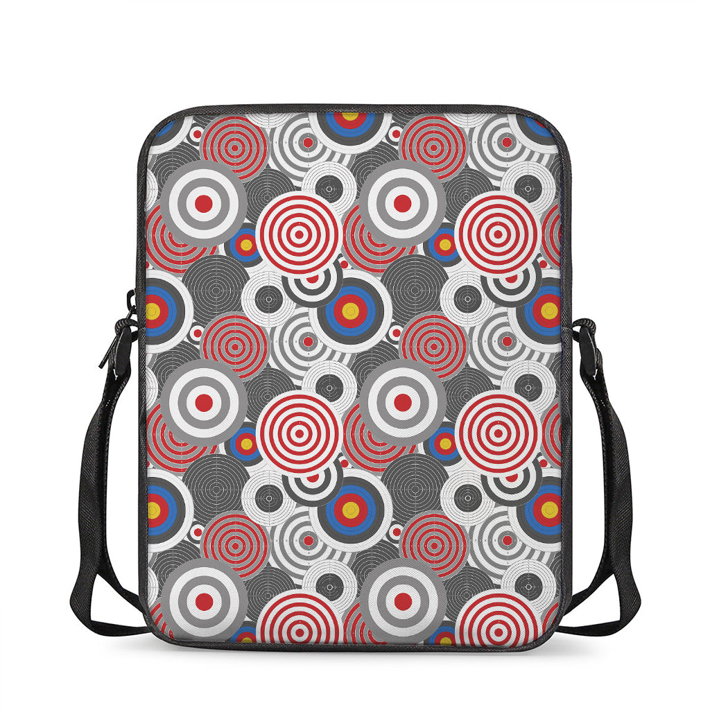 Bullseye Target Pattern Print Rectangular Crossbody Bag