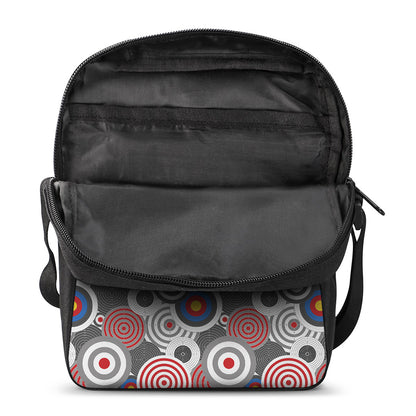 Bullseye Target Pattern Print Rectangular Crossbody Bag
