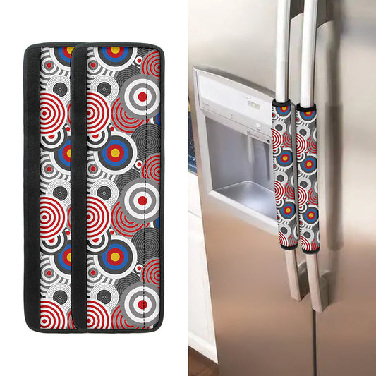 Bullseye Target Pattern Print Refrigerator Handle Covers