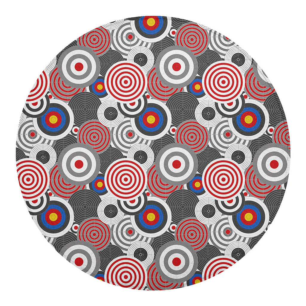 Bullseye Target Pattern Print Round Blanket