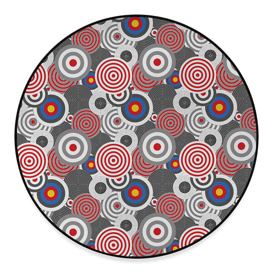 Bullseye Target Pattern Print Round Floor Mat