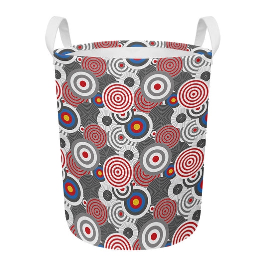 Bullseye Target Pattern Print Round Laundry Basket