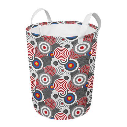 Bullseye Target Pattern Print Round Laundry Basket