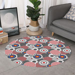 Bullseye Target Pattern Print Round Rug