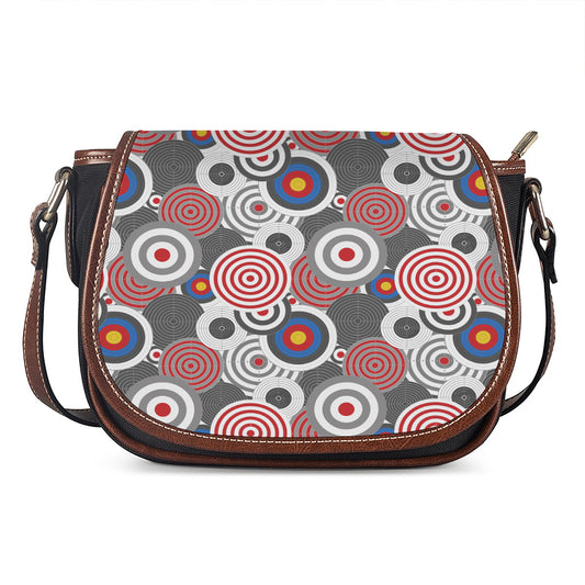 Bullseye Target Pattern Print Saddle Bag