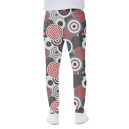 Bullseye Target Pattern Print Scuba Joggers