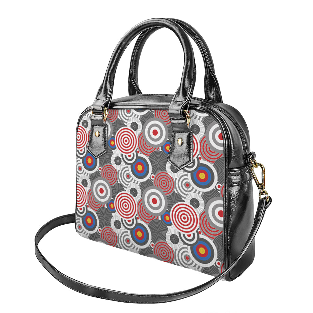 Bullseye Target Pattern Print Shoulder Handbag