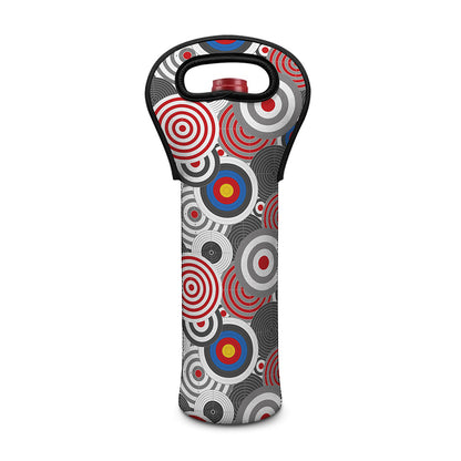 Bullseye Target Pattern Print Single Neoprene Wine Tote