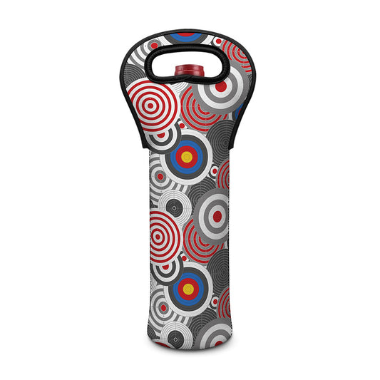 Bullseye Target Pattern Print Single Neoprene Wine Tote