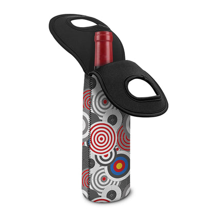 Bullseye Target Pattern Print Single Neoprene Wine Tote