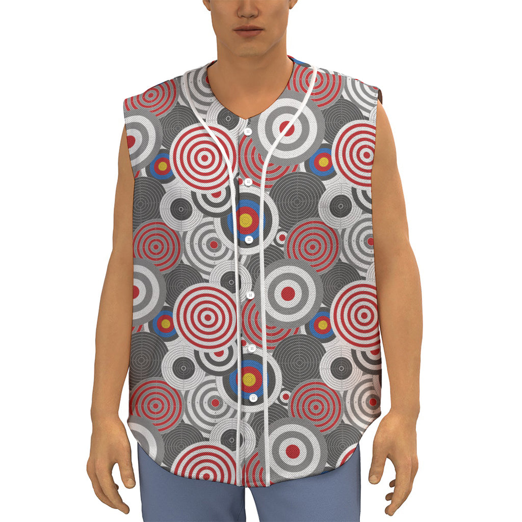 Bullseye Target Pattern Print Sleeveless Baseball Jersey