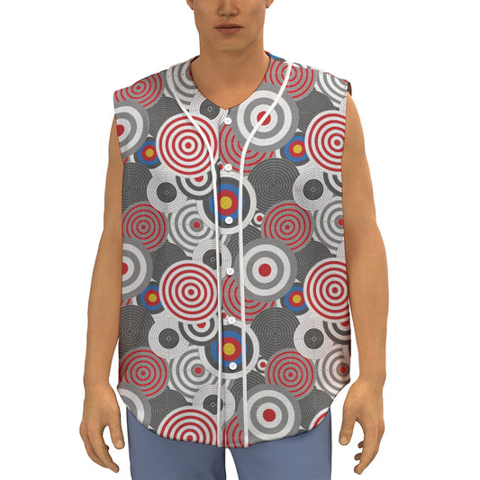 Bullseye Target Pattern Print Sleeveless Baseball Jersey