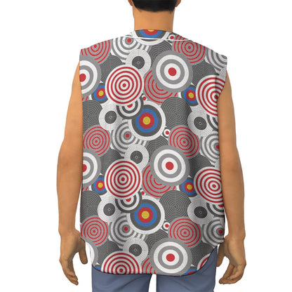 Bullseye Target Pattern Print Sleeveless Baseball Jersey