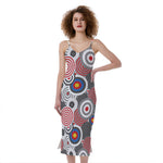 Bullseye Target Pattern Print Slim Fit Midi Cami Dress