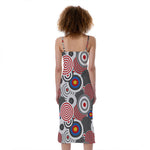 Bullseye Target Pattern Print Slim Fit Midi Cami Dress