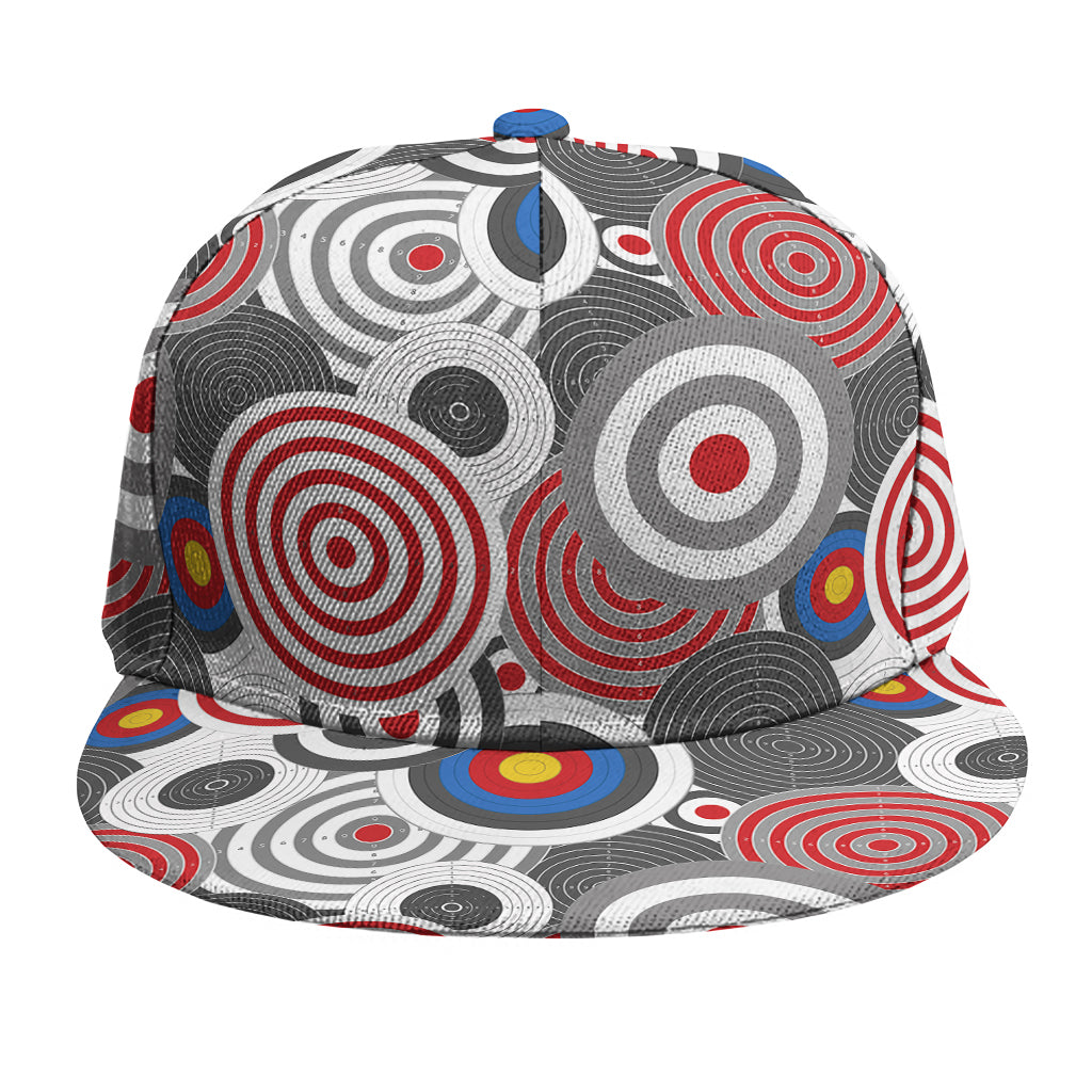 Bullseye Target Pattern Print Snapback Cap