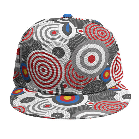 Bullseye Target Pattern Print Snapback Cap