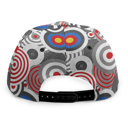 Bullseye Target Pattern Print Snapback Cap