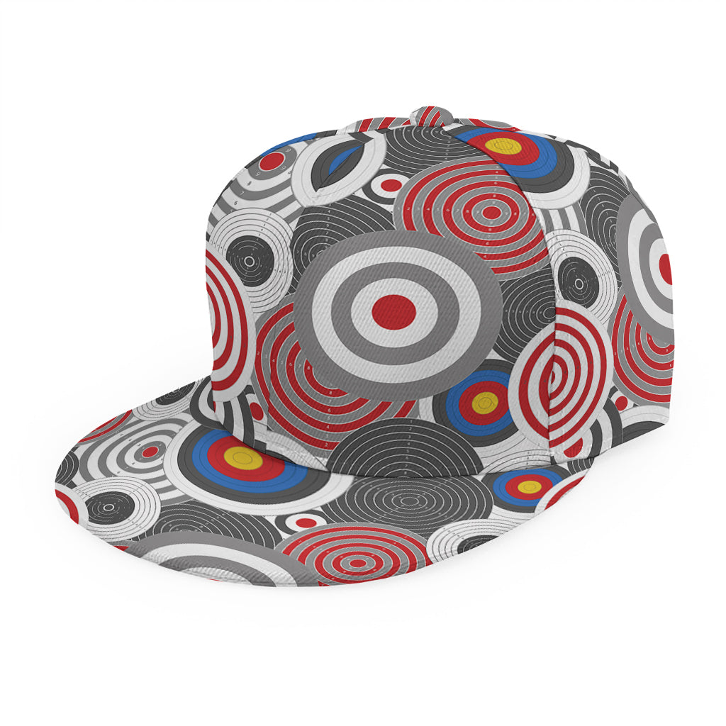 Bullseye Target Pattern Print Snapback Cap