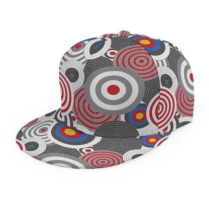 Bullseye Target Pattern Print Snapback Cap
