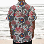 Bullseye Target Pattern Print Textured Short Sleeve Shirt