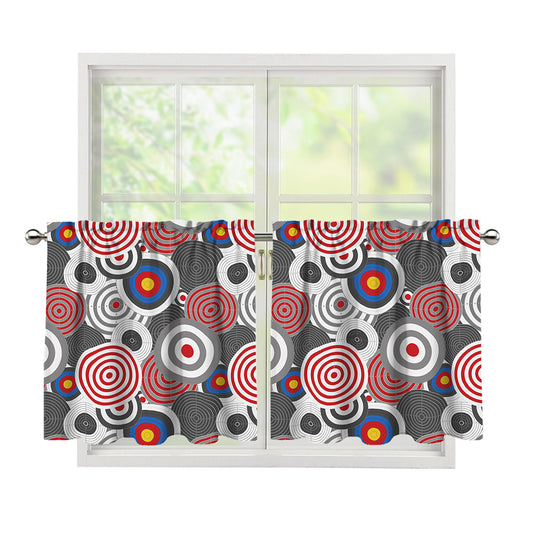 Bullseye Target Pattern Print Tier Curtains