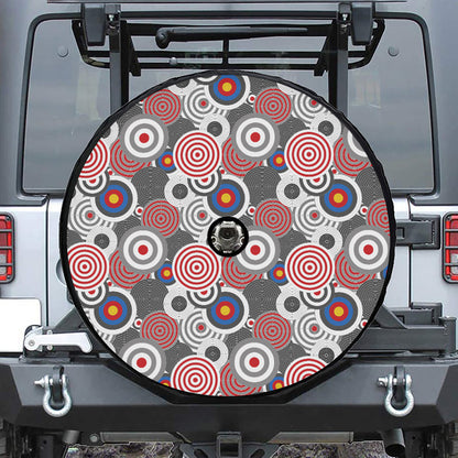 Bullseye Target Pattern Print Tire Cover With Camera Hole