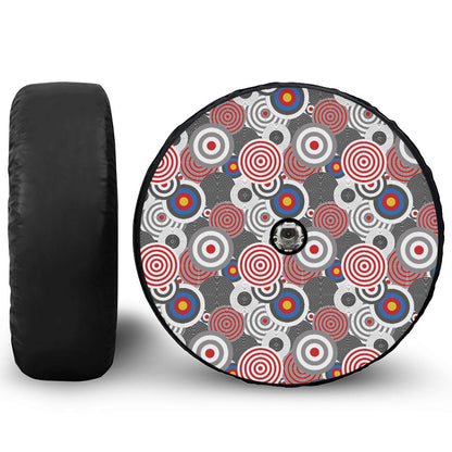 Bullseye Target Pattern Print Tire Cover With Camera Hole