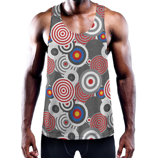 Bullseye Target Pattern Print Training Tank Top