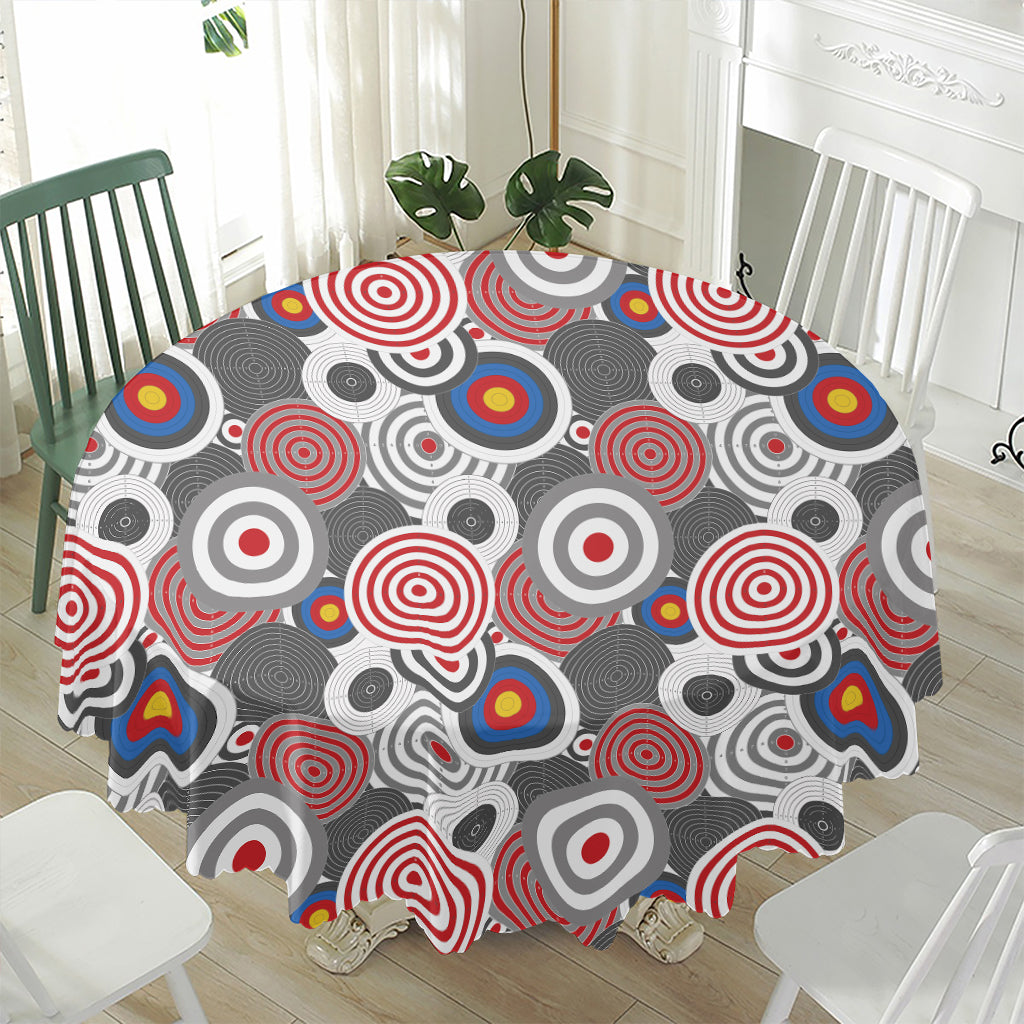 Bullseye Target Pattern Print Waterproof Round Tablecloth