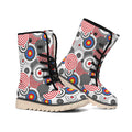 Bullseye Target Pattern Print Winter Boots
