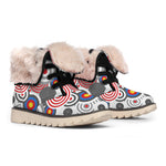 Bullseye Target Pattern Print Winter Boots